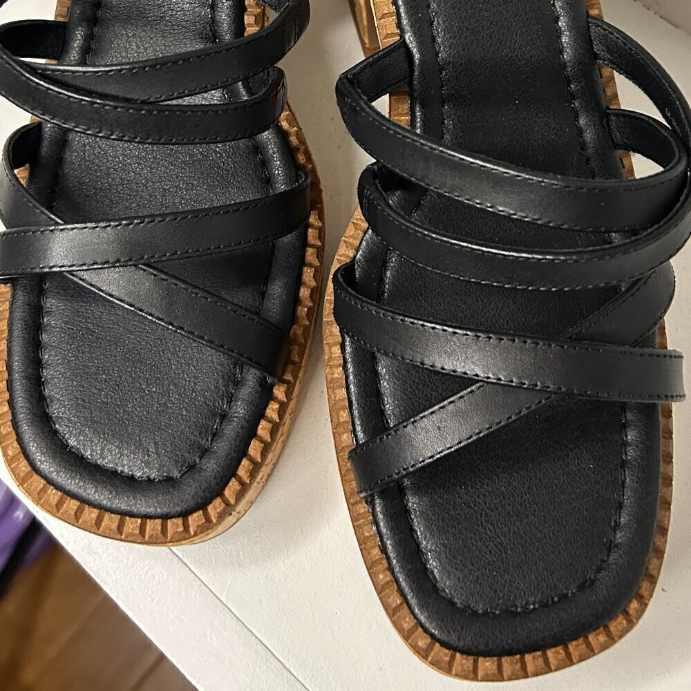 Lucky Brand Women's Taiza Platform Sandal Heeled in Black Size 8.5 - Picture 3 of 9